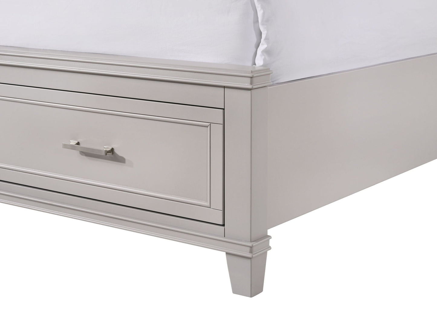 Ample Storage Bed with X Headboard and Wood Base