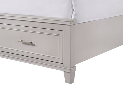 Ample Storage Bed with X Headboard and Wood Base