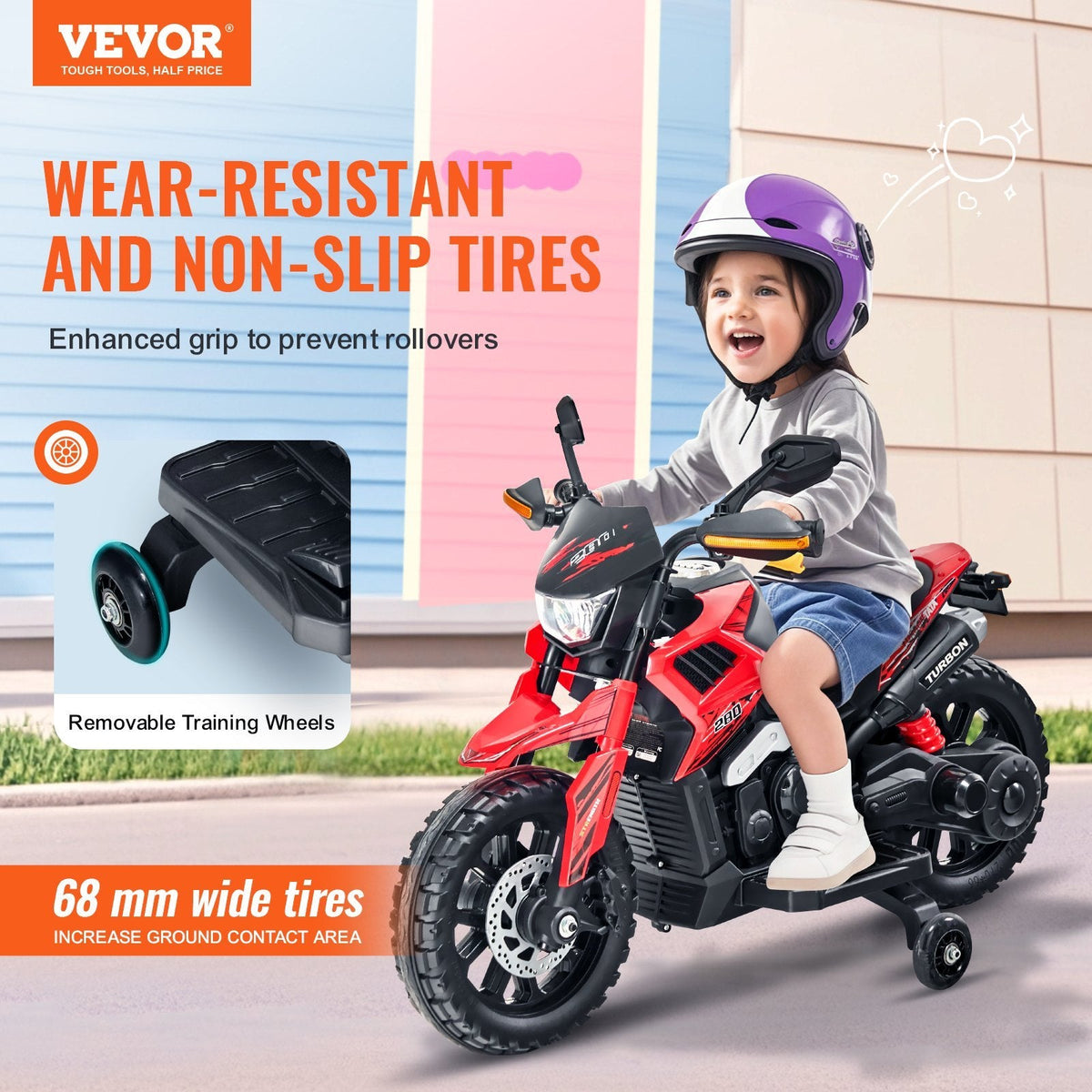 Kids' 12V electric ride-on motorcycle red with LED lights by UpTrend Deals on Tampa Home & Garden Store