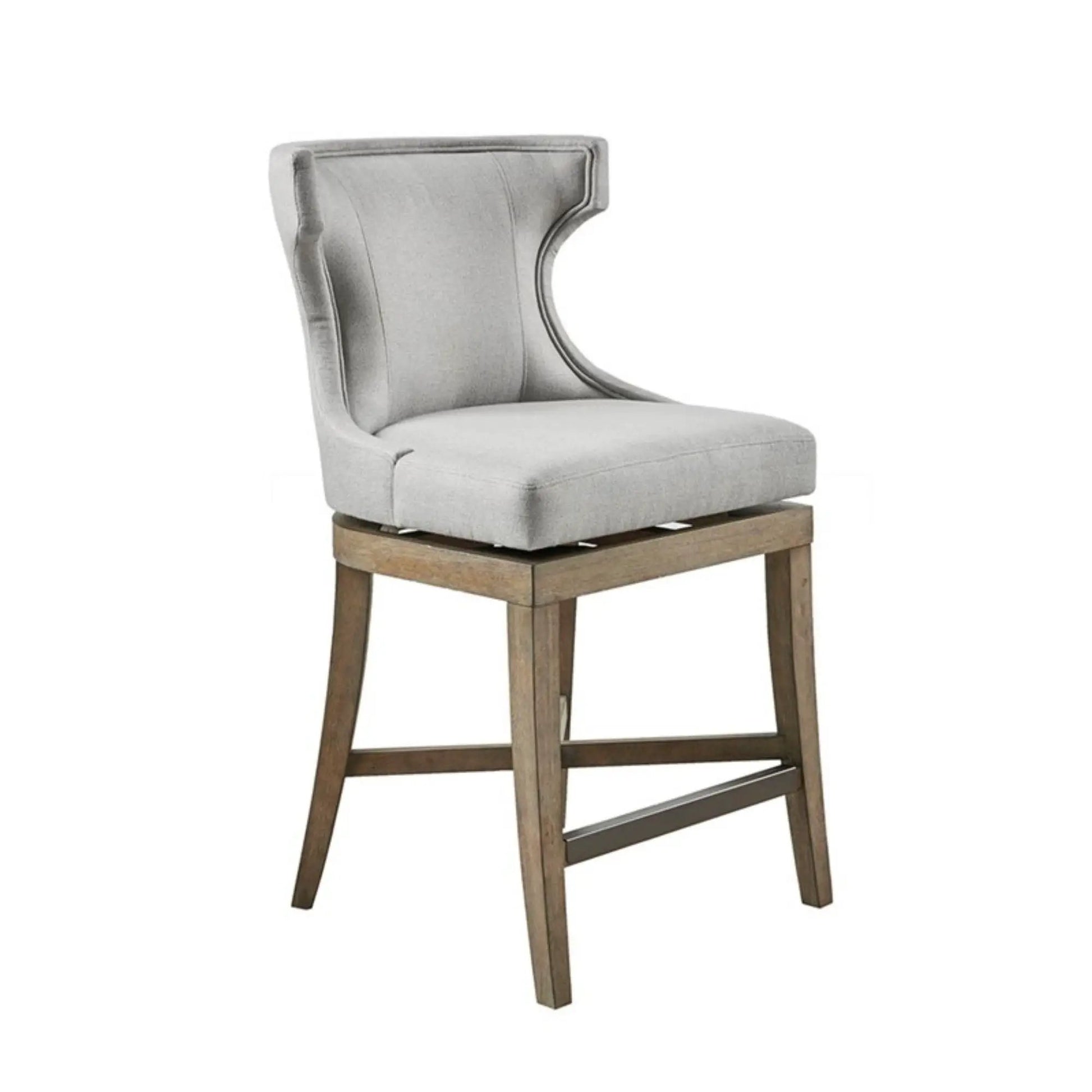 Carson Counter Stool with Swivel Seat, gray fabric, wood legs Unique Piece Furniture on Tampa Home & Garden Store