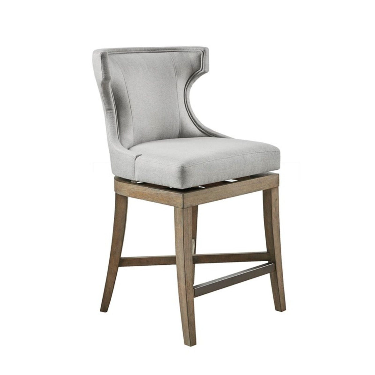 Carson Counter Stool with Swivel Seat Wingback beige gray blue fabric HouseOfZazla 24–27 on Tampa Home & Garden Store