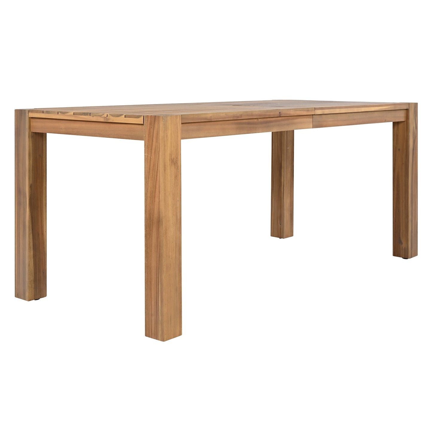 Trexm 7 Piece Acacia Patio Table and 6 Chairs Set