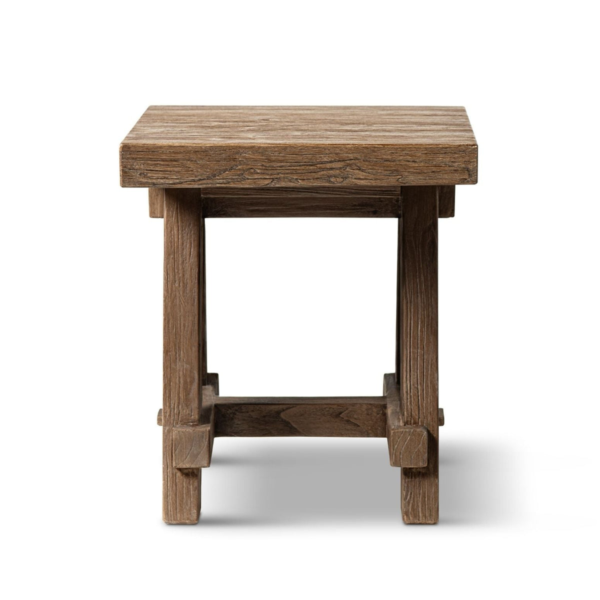 Trestle coffee table in solid reclaimed elm with dark brown finish and thick legs HouseOfZazla on Tampa Home & Garden Store