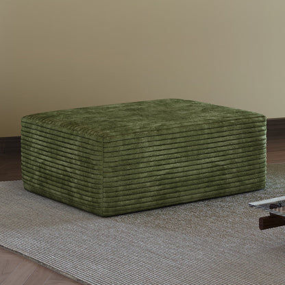 Green Plush Corduroy Sofa Ottoman For Bedrooms