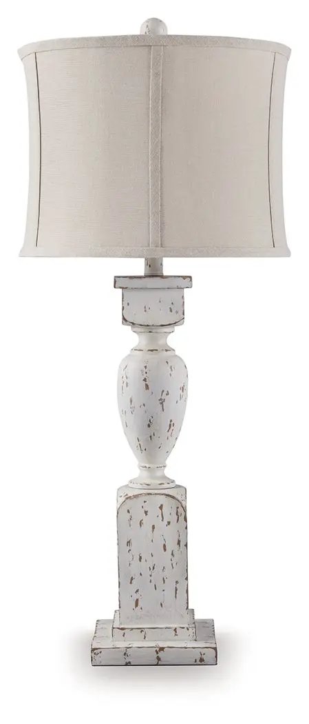 Madsbrook Poly Floor Lamp Antique White Finish