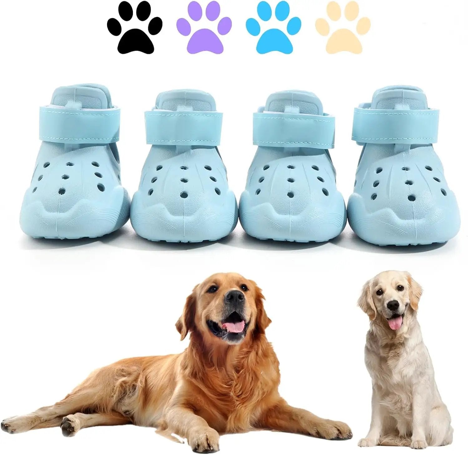 Indoor Dog Boots blue non-slip shoes with Velcro strap The Max & Rex Collection 4-pack on Tampa Home & Garden Store