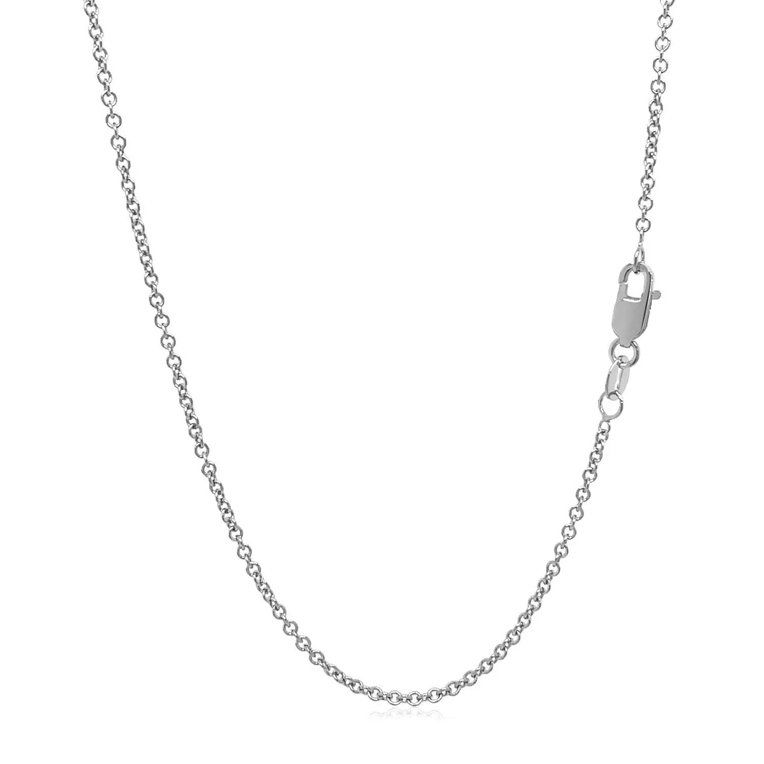 14k White Gold Round Cable Link Chain Necklace 1.5mm with lobster clasp Bids.com on Tampa Home & Garden Store