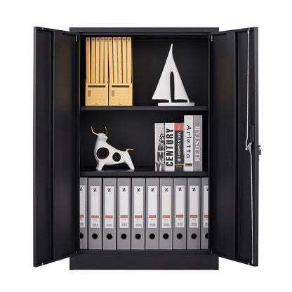 Metal storage cabinet with locking doors and adjustable shelf, black, HouseOfZazla cabinet on Tampa Home & Garden Store