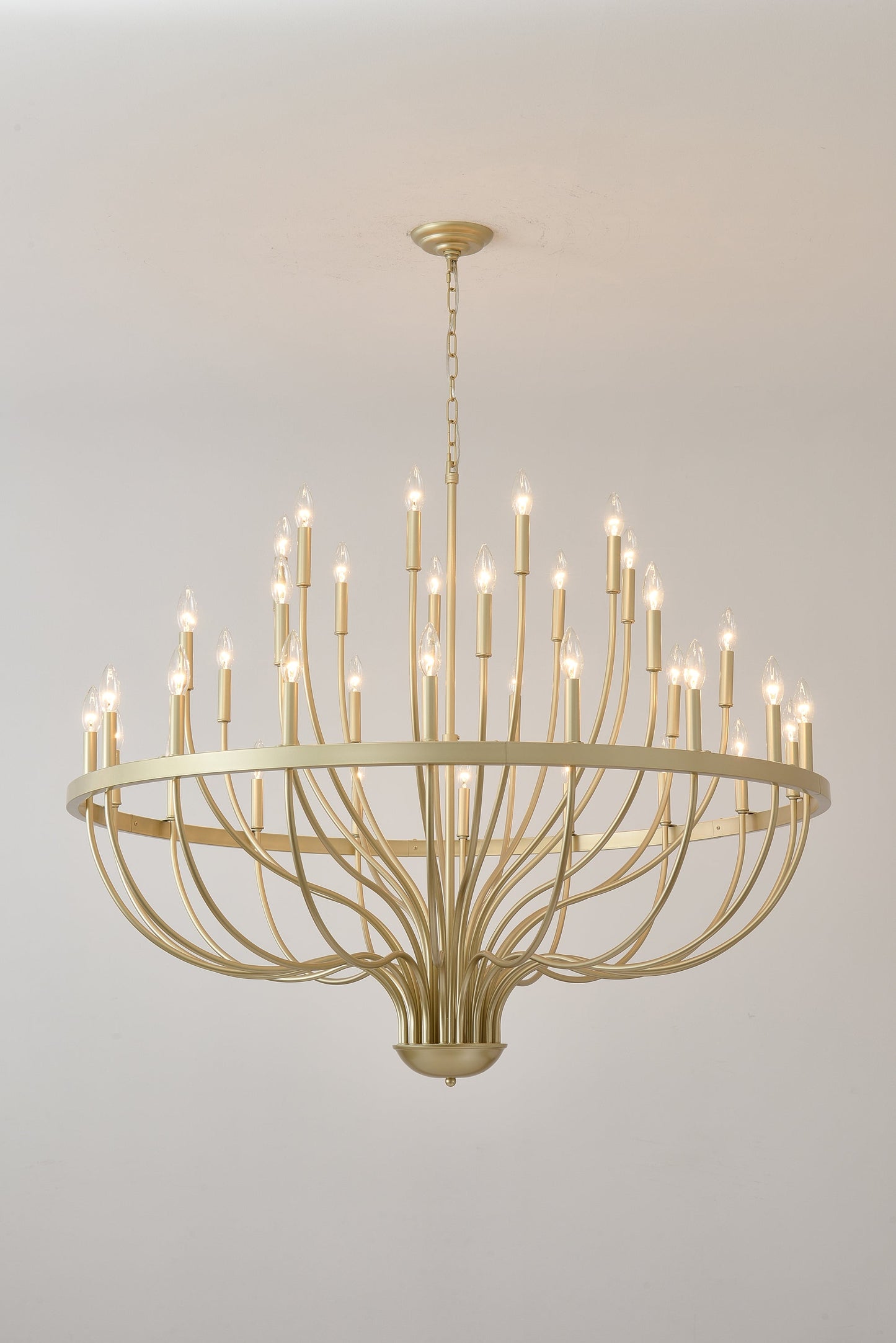 36-Light Gold Industrial Iron Candle Chandelier by HouseOfZazla on Tampa Home & Garden Store