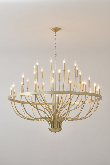 36-Light Gold Industrial Iron Candle Chandelier by HouseOfZazla on Tampa Home & Garden Store
