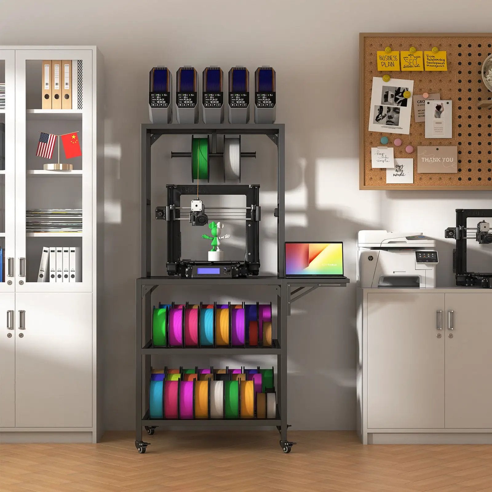 Heavy Duty 3D Printer Stand Filament Storage Rack black spools Unique Piece Furniture on Tampa Home & Garden Store