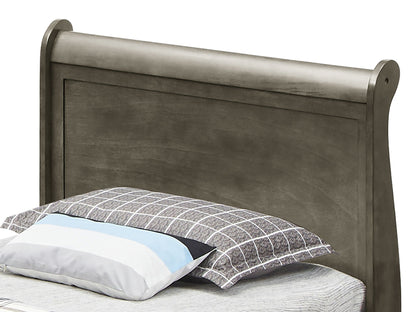 Elegant trundle bed headboard in dark wood with curved metal rail by HouseOfZazla on Tampa Home & Garden Store