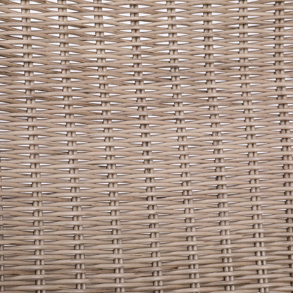 Ladd Outdoor Metal Wicker Barstool Set of 2 wicker weave close-up texture on Tampa Home & Garden Store