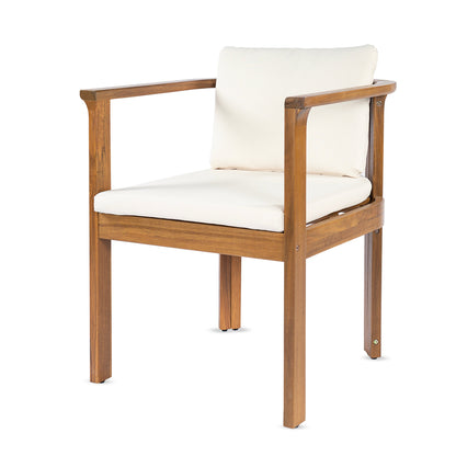 Set of 2 Curved Acacia Wood Outdoor Chairs