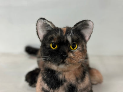 Plush Tortoiseshell Cat Shorthair- Handmade Life-Size Companion & Pet Memorial