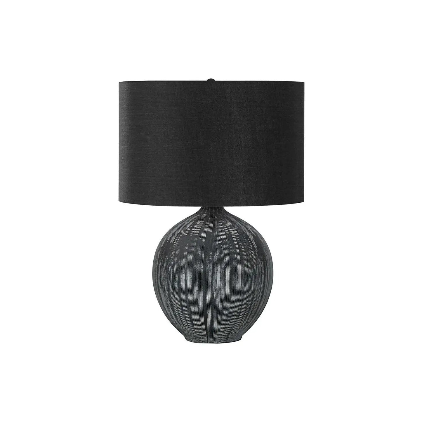 Table lamp ceramic black base with textured gray finish and black shade by Unique Piece Furniture on Tampa Home & Garden Store