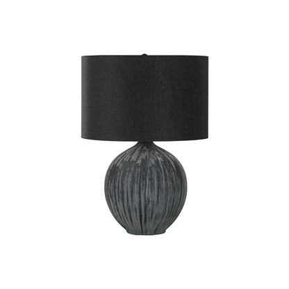 Table lamp ceramic black base with textured gray finish and black shade by Unique Piece Furniture on Tampa Home & Garden Store