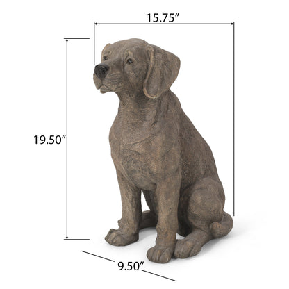 MGO Dog Decor outdoor dog statue by HouseOfZazla in brown textured finish on Tampa Home & Garden Store