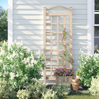 76-inch Tall Mocha Tan Brown Vinyl Garden Trellis - Tampa Home & Garden Store