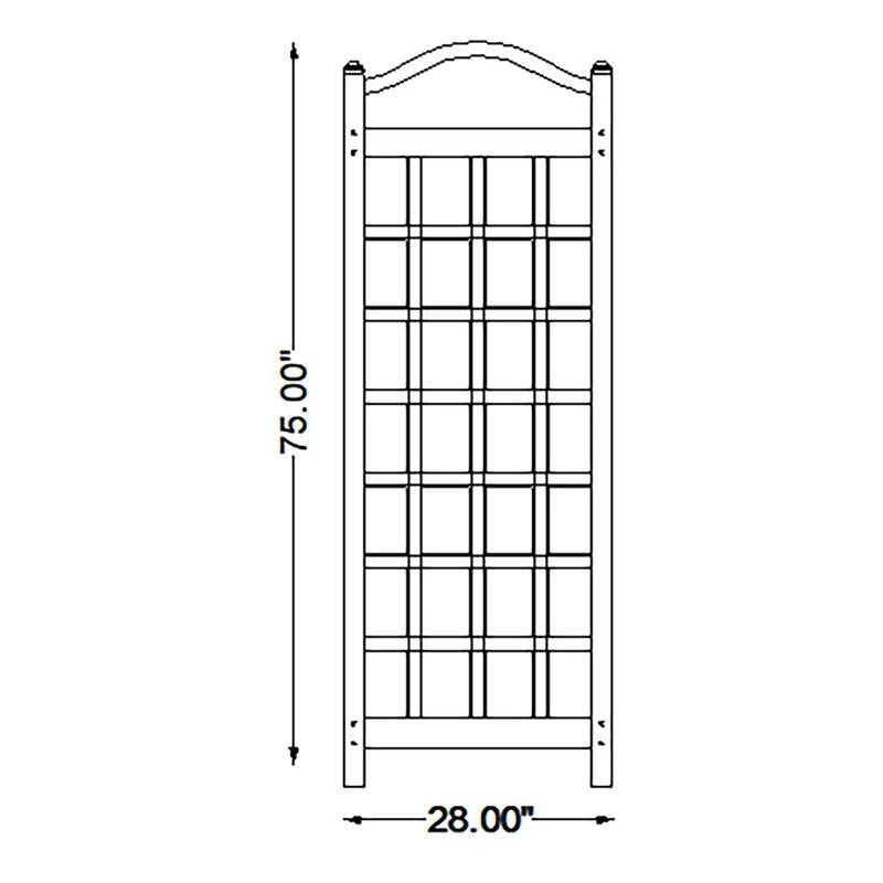 76-inch Tall Mocha Tan Brown Vinyl Garden Trellis - Tampa Home & Garden Store