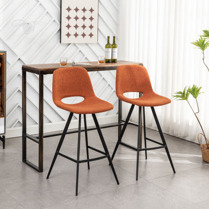 the Orange Fabric Kitchen Counter Height Stools