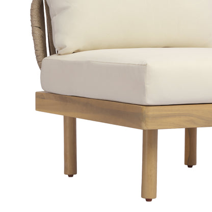 Acacia Wood Outdoor Armless Chair With A Cushion