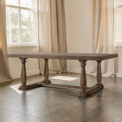 Bernard Weathered Dining Table with Trestle Base