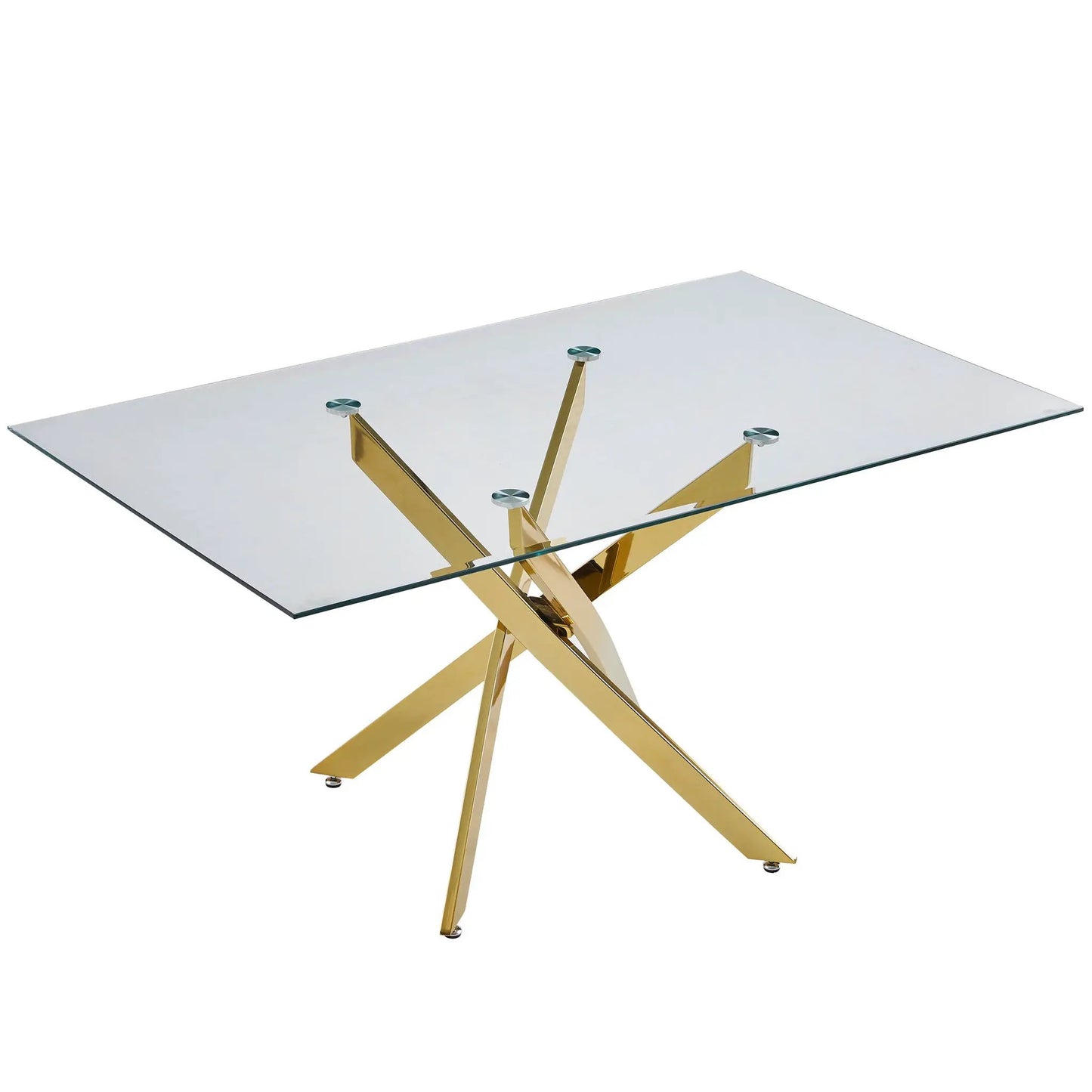 Modern Rectangular Dining Table with Metal Frame