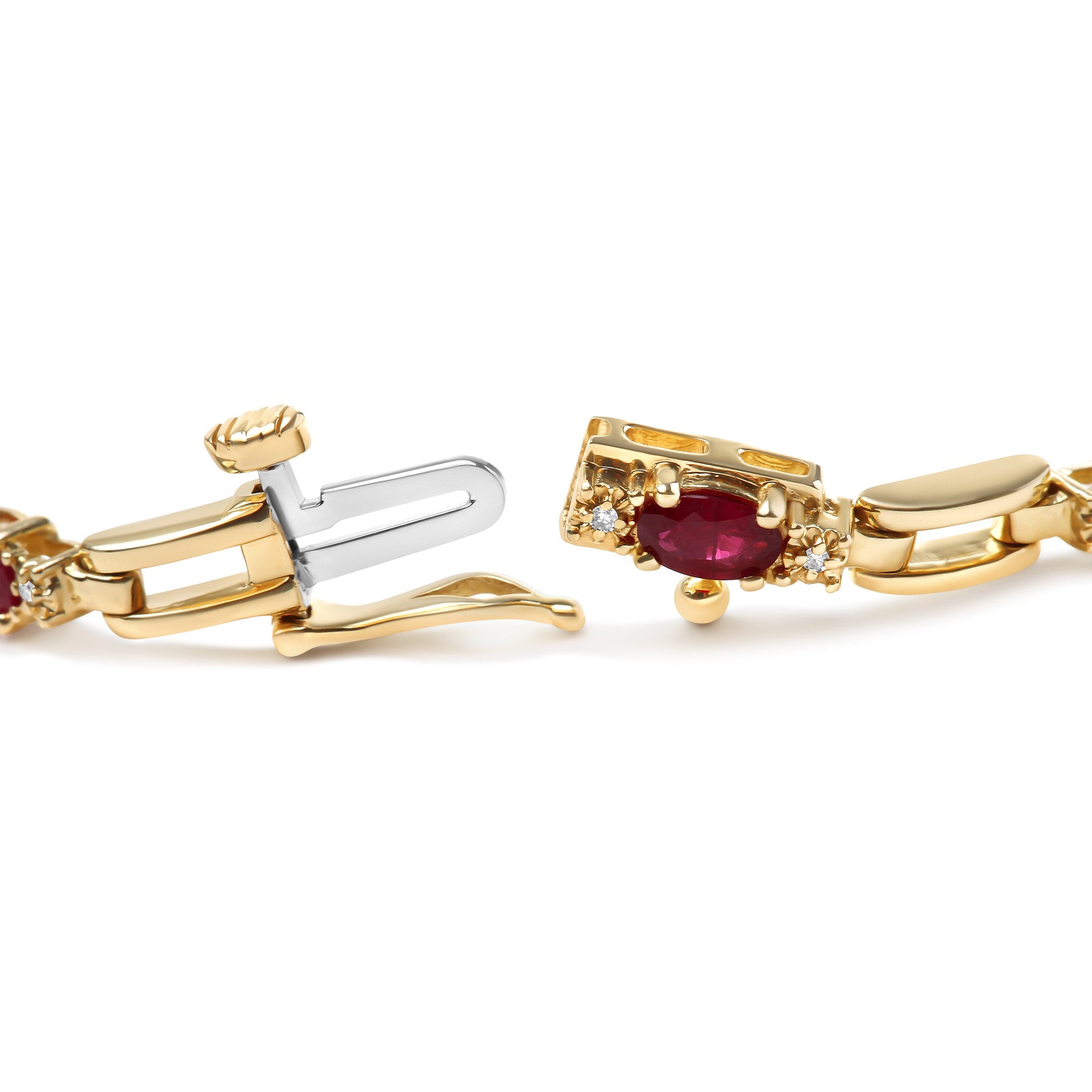 10K yellow gold bracelet with oval ruby centerpiece and diamond accents size 7 on Tampa Home & Garden Store