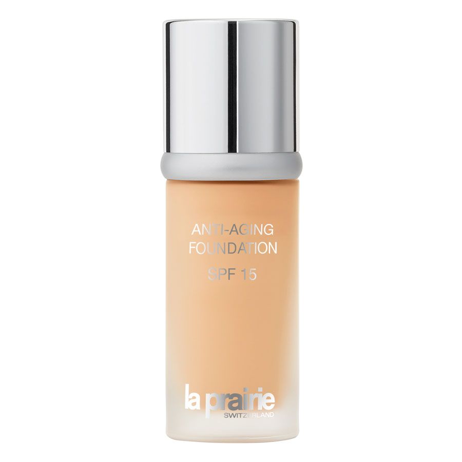 La Prairie anti-aging foundation SPF 15 shade 200 bottle with frosted glass and silver cap on Tampa Home & Garden Store