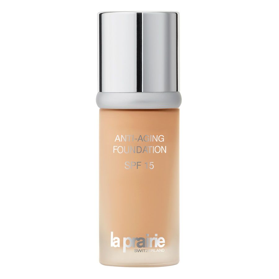 La Prairie Anti-Aging Foundation SPF 15 shade 600 bottle with silver cap beige makeup on Tampa Home & Garden Store