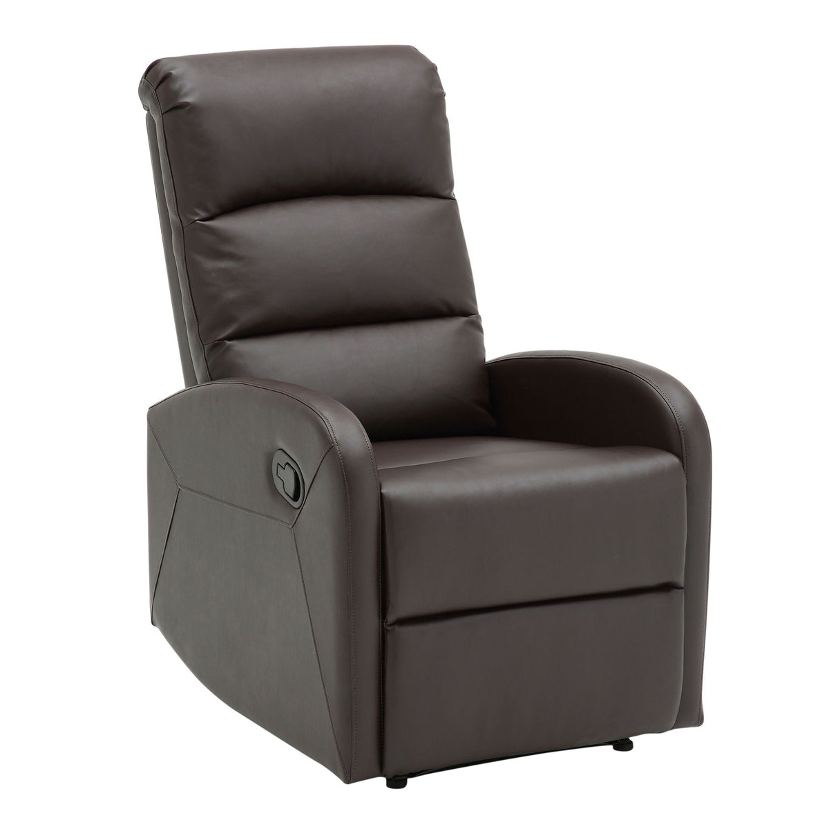 Dormi Recliner Chair dark brown leather with padded headrest by HouseOfZazla on Tampa Home & Garden Store