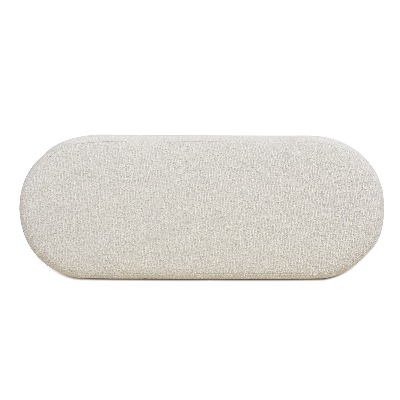 Fuji Upholstered Oval Storage Bench cream beige fabric, oval shape HouseOfZazla on Tampa Home & Garden Store