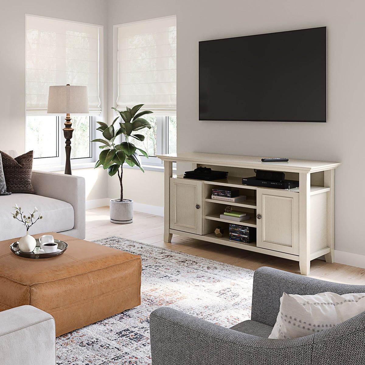 Solid wood TV Stand with Adjustable Shelves in light oak, HouseOfZazla on Tampa Home & Garden Store