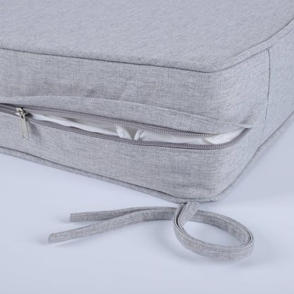 24x24 inch outdoor deep seat cushion set in gray woven fabric with zippers and ties on Tampa Home & Garden Store