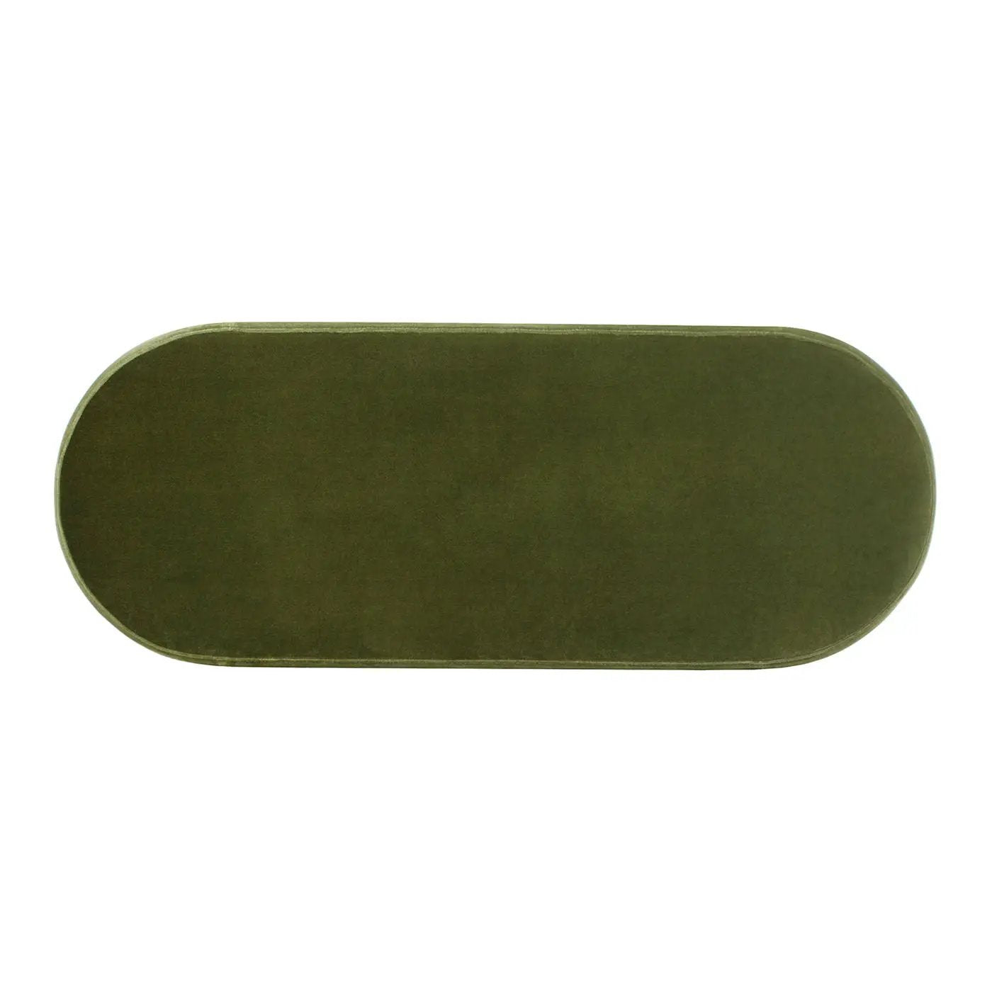 Fuji upholstered oval storage bench olive green velvet fabric by Unique Piece Furniture on Tampa Home & Garden Store