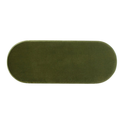 Fuji Upholstered Oval Storage Bench olive green velvet by HouseOfZazla on Tampa Home & Garden Store