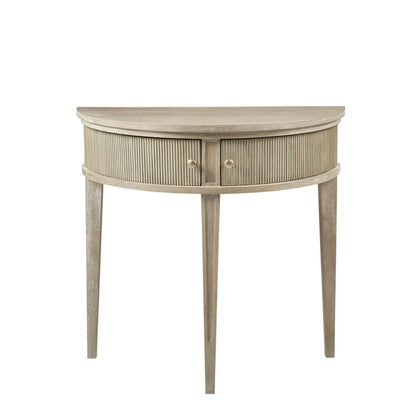 Vintage Inspired Console Table With Fluted Doors in Wood Finish, 2 Doors, Round Knobs on Tampa Home & Garden Store