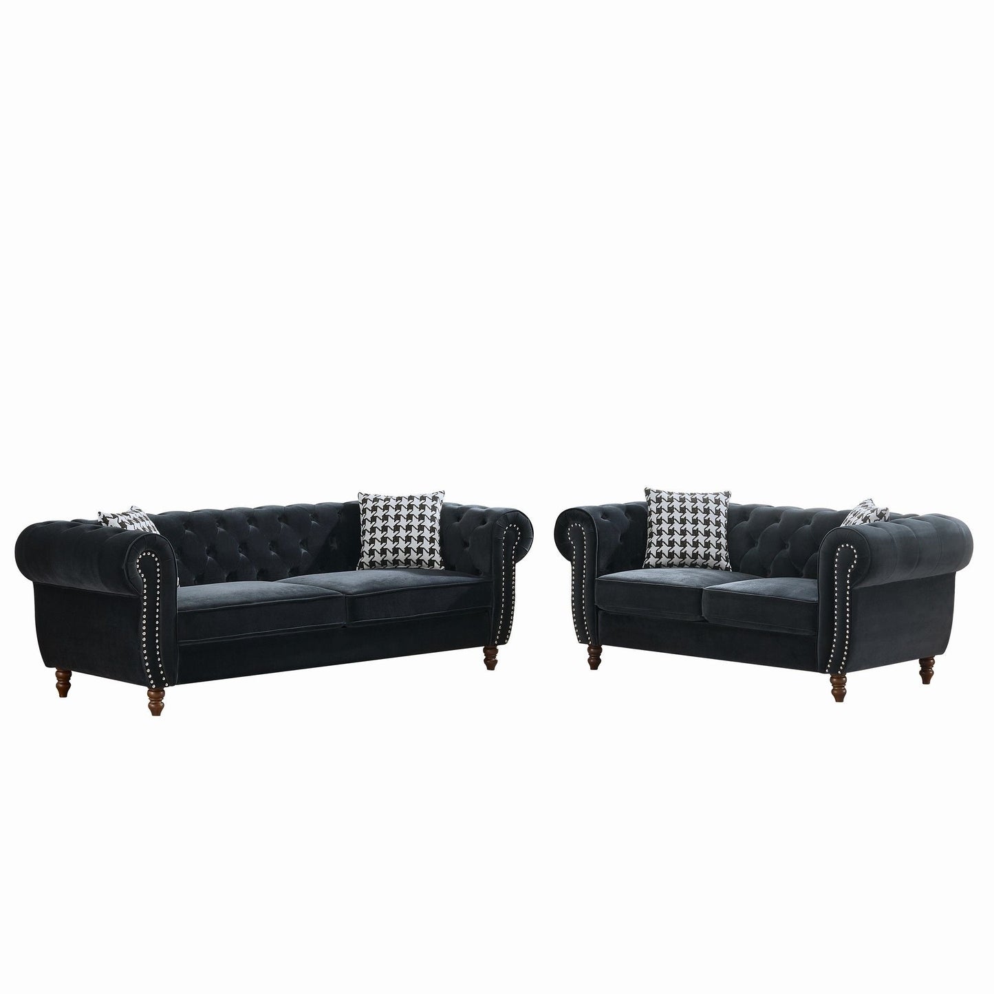 Chesterfield 3 and 2 Seater Fabric Sofa Set