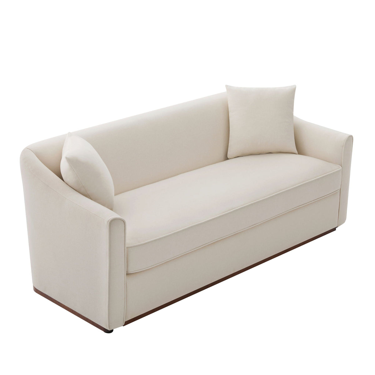 Modern 3 Seat Sofa With Chenille And Two Pillows