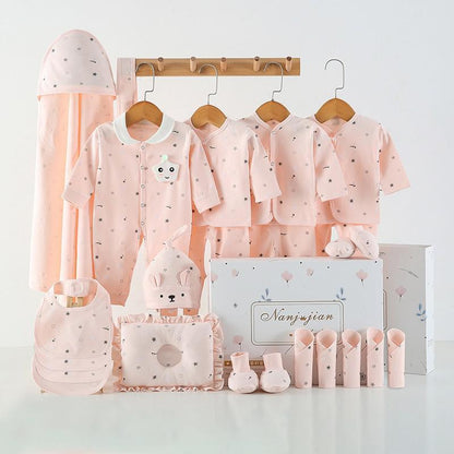 Newborn pink gift-box set of star-print baby outfits with hats, bibs, booties by Sell My Stuff on Tampa Home & Garden Store
