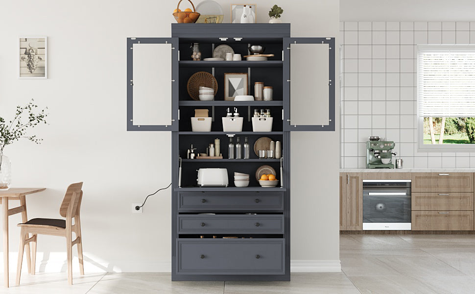 Topmax Freestanding Kitchen Pantry Cabinet