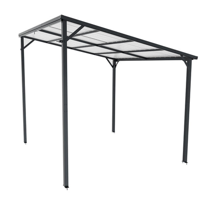 Modern Outdoor Pergola With Metal Inclined Roof