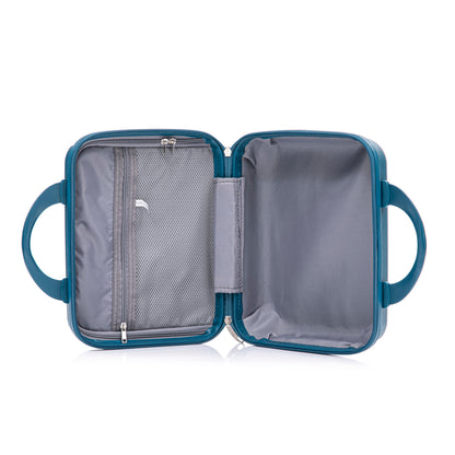 4-Piece Spinner Wheel Luggage Set blue hard case interior with mesh pocket by HouseOfZazla on Tampa Home & Garden Store