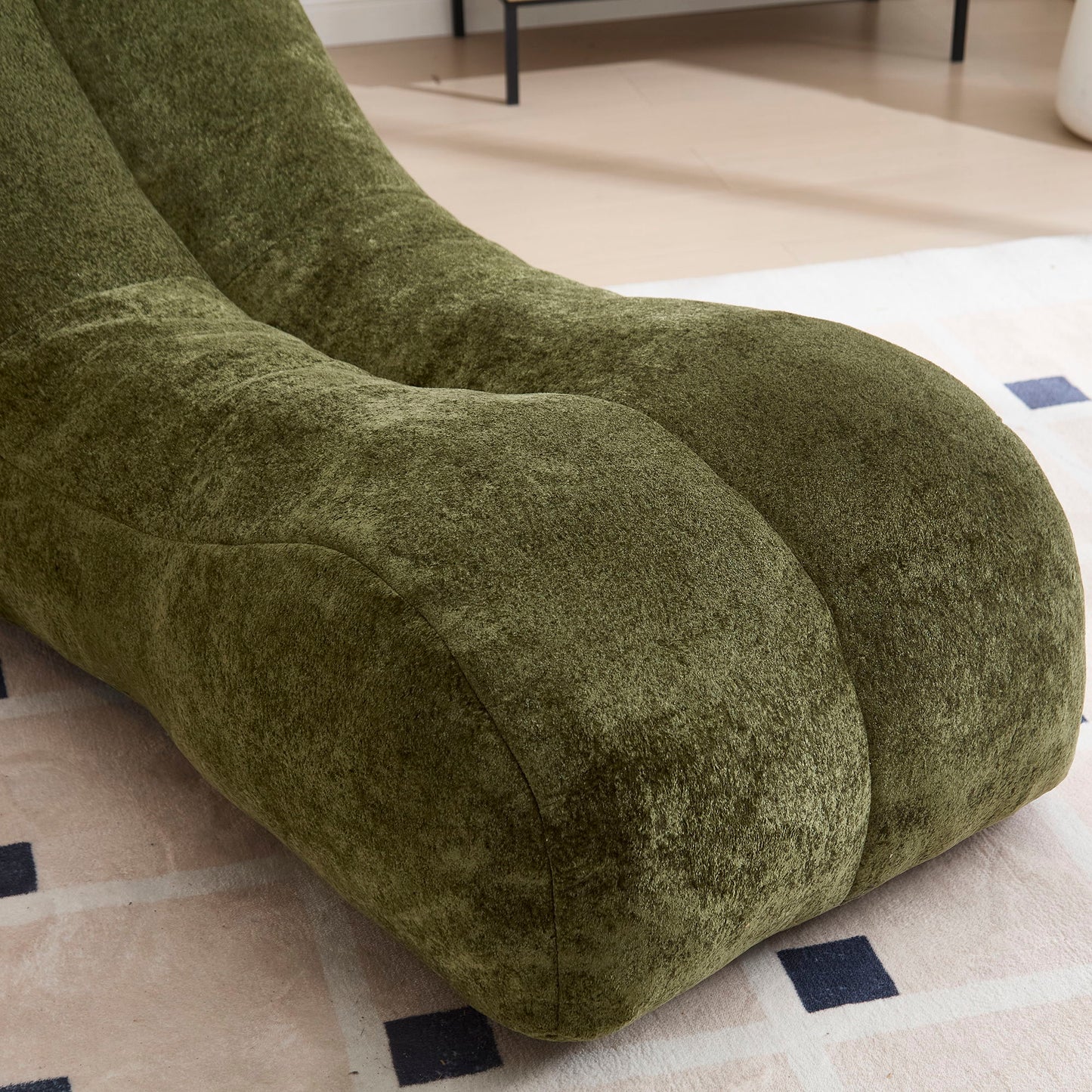 Bean bag sofa chair in olive green textured fabric with high quality sponge filling on Tampa Home & Garden Store