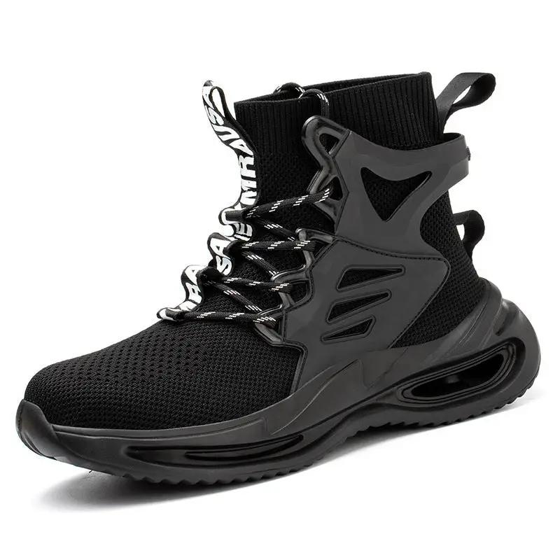 Breathable Flying Woven Safety Shoes for Men