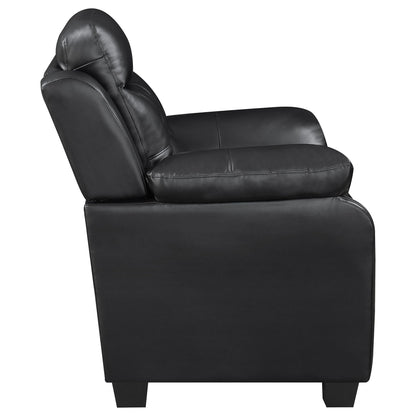 Eaton Black Padded Sofa and Tufted Backrest