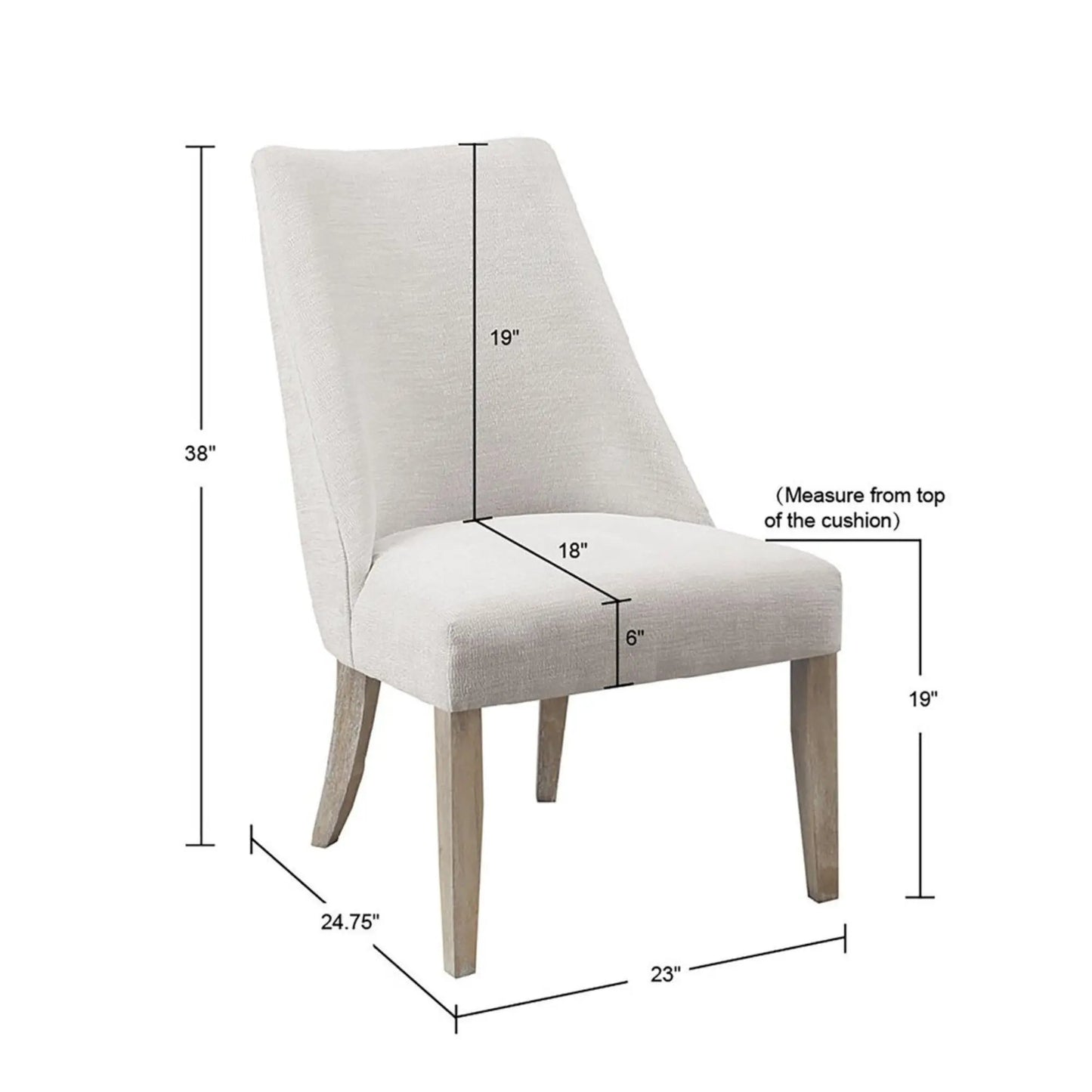 Comfortable upholstered dining chair set of 2 in beige fabric Unique Piece Furniture on Tampa Home & Garden Store