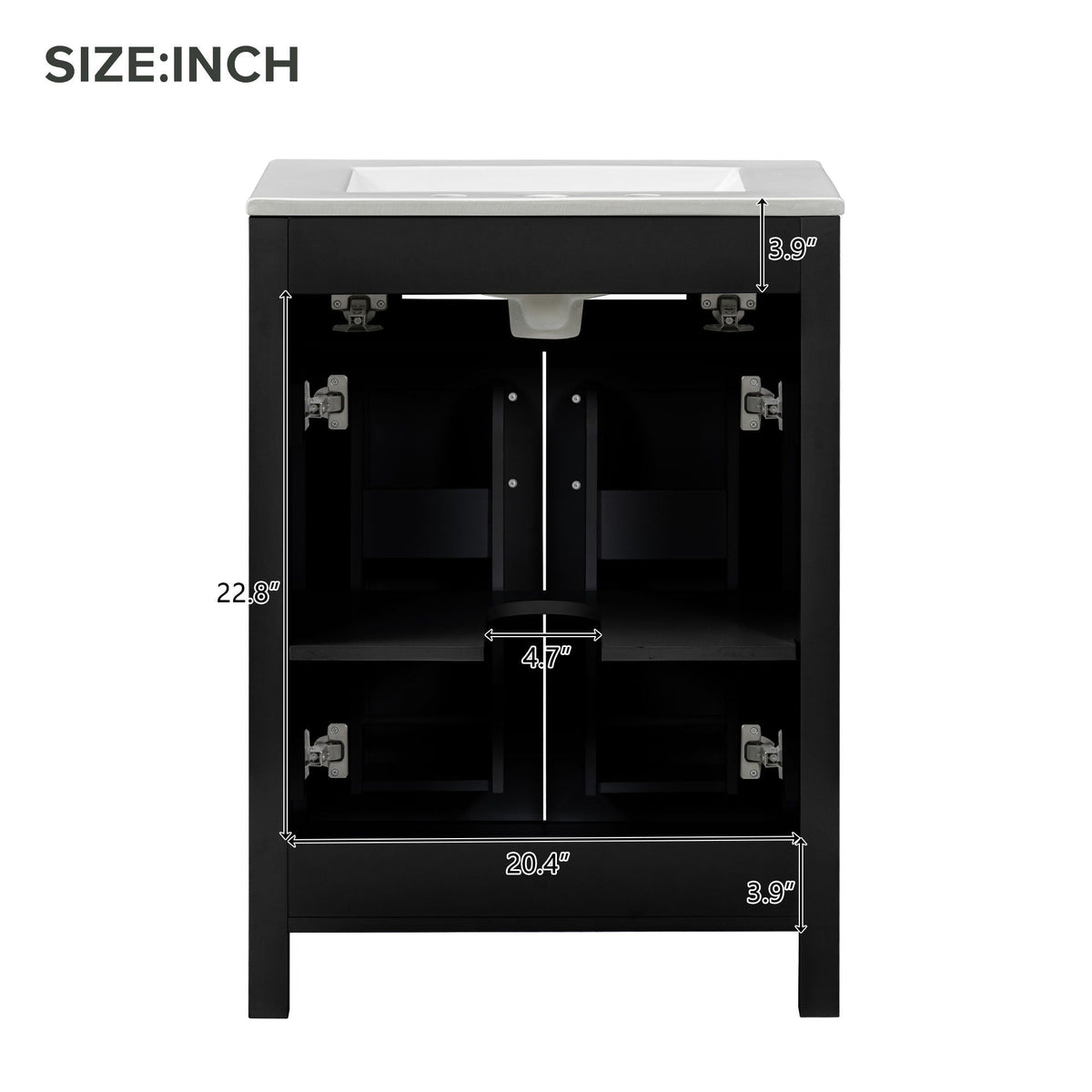 Vanity: Modern Bathroom Vanity and Soft Close Cabinet by HouseOfZazla, black cabinet with light stone countertop on Tampa Home & Garden Store
