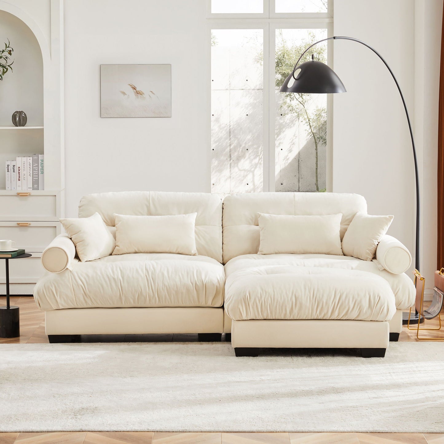 Oversized Modular Sofa with Movable Ottoman